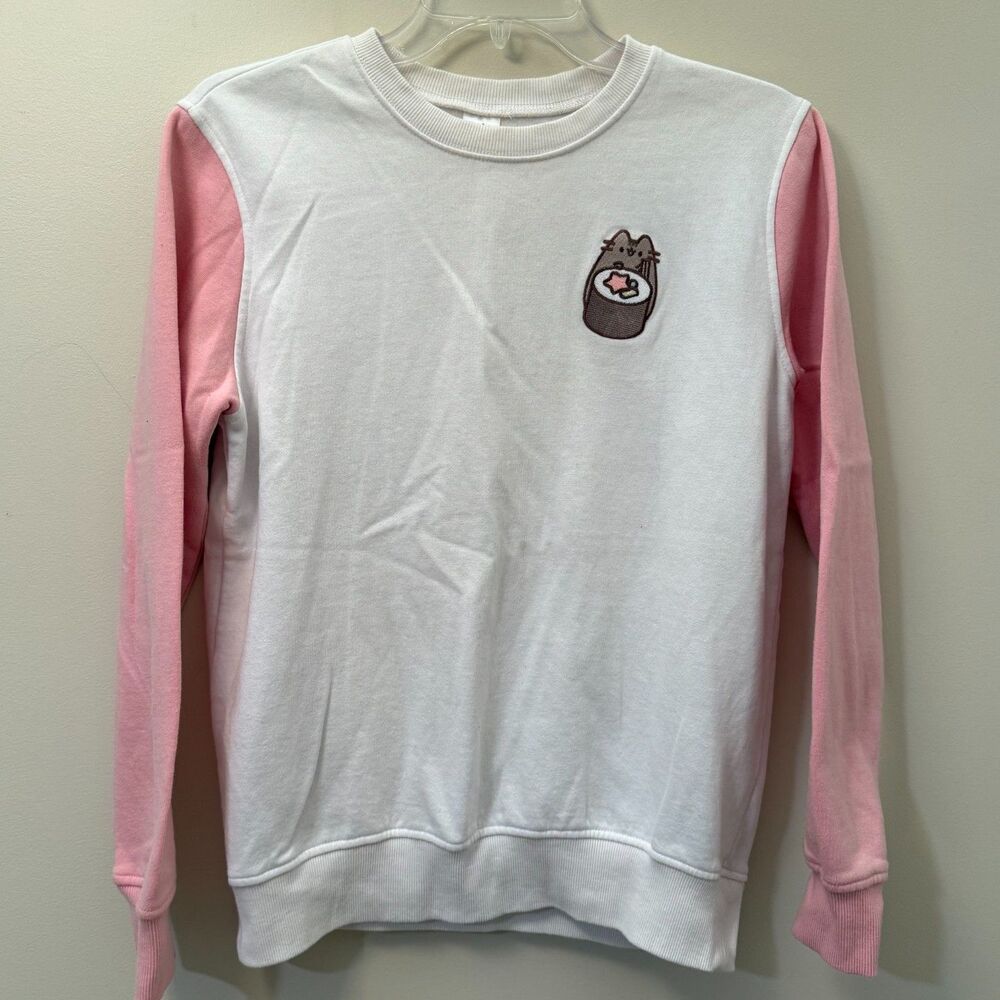 Pusheen Box Winter 2020 Exclusive Colorblock Sweatshirt Pink White Crewneck XS